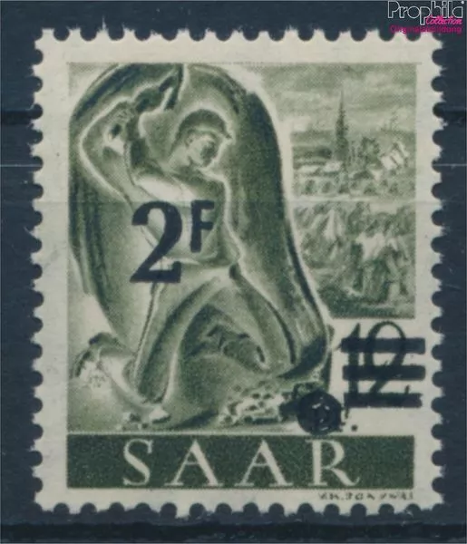 Briefmarken Saarland 1947 Mi 229X I, fallendes Wasserzeichen, Urdruckmark (10357