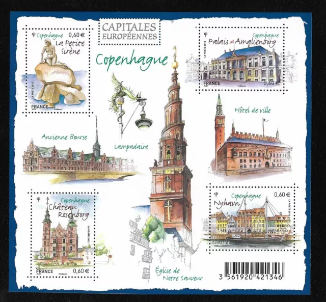 Bloc Feuillet 2012 N°F4637 Timbres France Neufs Capitales Européennes COPENHAGUE