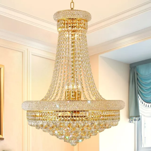 French Empire Crystal Chandelier Modern Hanging Lamp Elegant Pendant Light Lamp