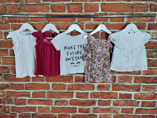 Girls Bundle Age 3-4 Years Next H&M Matalan T-Shirt Top Summer White Pink 104Cm