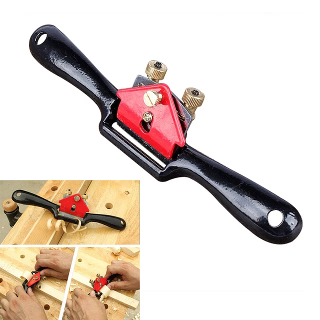9Inch Adjustable Spokeshave with Flat Base Metal Blade Woodwork Hand Planer New