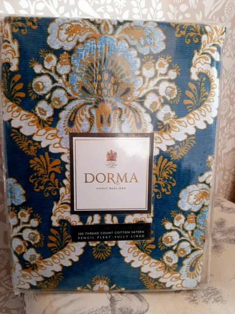 Dorma Versailles Luxurious Blue Paisley Design Curtains 66x72in Pencil Pleat 30 00 Picclick Uk