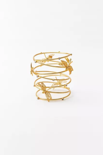 Gold dragonfly cuff bracelet