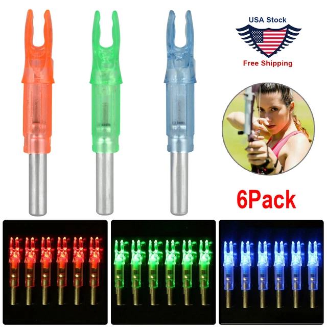 6/12XAutomatically Led Lighted Nocks for Arrows with .244"/6.2mm Inside Diameter