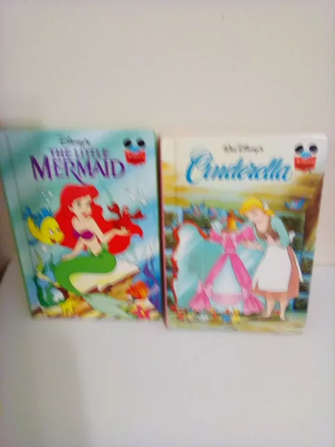 2x The Little Mermaid 1993 Disney's Wonderful World of Reading +Cinderella 1995