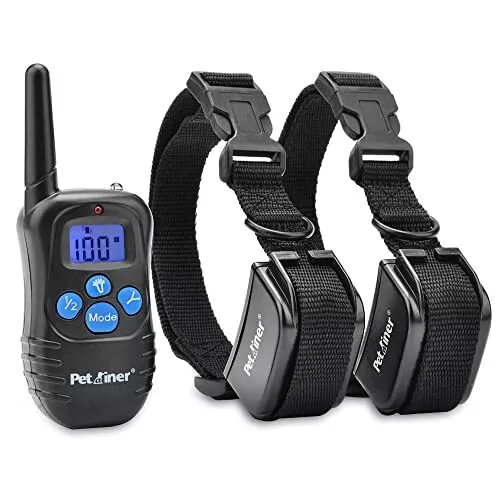 DOG TRAINING COLLAR with Remote for 2 Dogs Rechargeable Waterproof PETRAINER