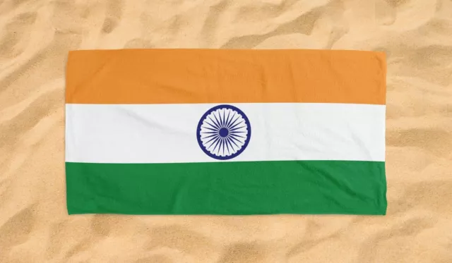 Toalla de playa de regalo con escudo de armas de banderas de país de India