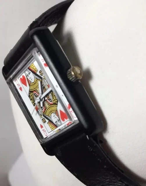 Queen Heart Casino Poker Watch Black Hand Winding Premier Precision Ltd Hk White Queen Heart Casino Poker Watch Black Hand Winding Premier Precision Ltd Hk White