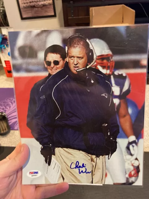 NOTRE DAME FIGHTING IRISH NEW ENGLAND PATRIOTS - CHARLIE WEIS AUTOGRAPH 8x10 PSA