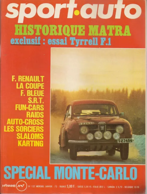 Sport Auto 132 1973 Tyrell F1 R8 Gordini Simca Rallye 2 Rallye De Monte Carlo