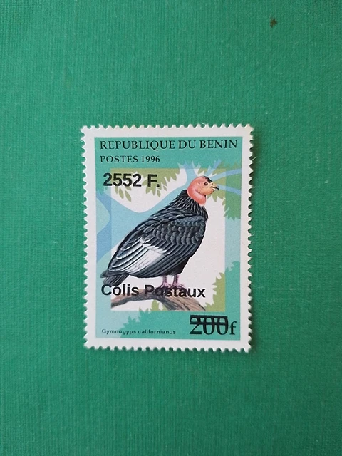 Bénin surchargé overprint 2552f sur 200f MNH neuf Oiseau Colis Postaux  Erreur