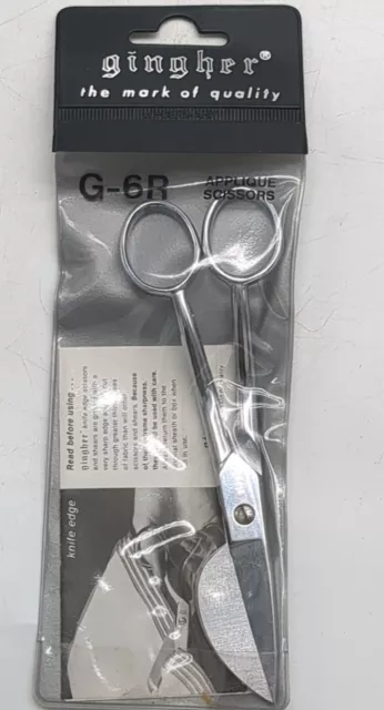 Gingher Applique Scissors 6" G-6R Made In West Germany Precision Sewing Crafts