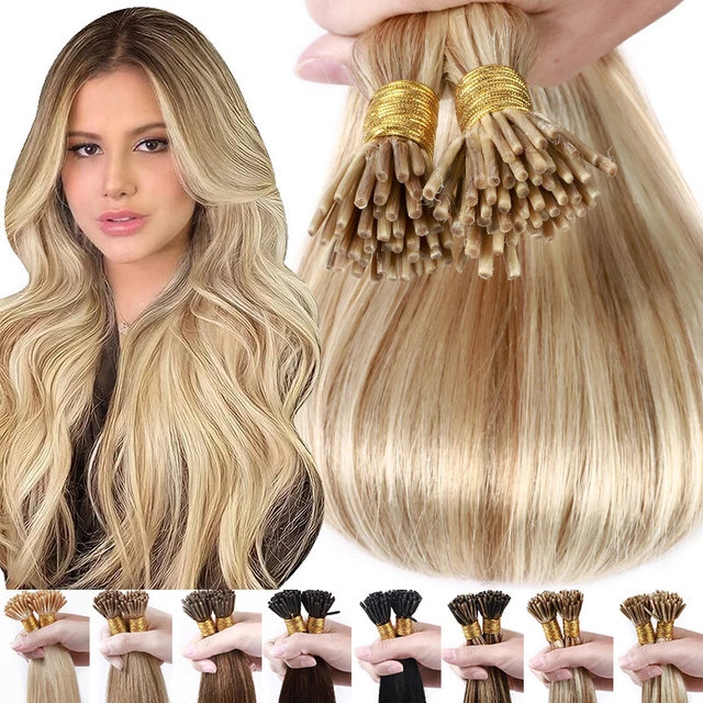Stick I Tip Real Remy Human Hair Extensions Pre Bonded Keratin Fusion Blonde US