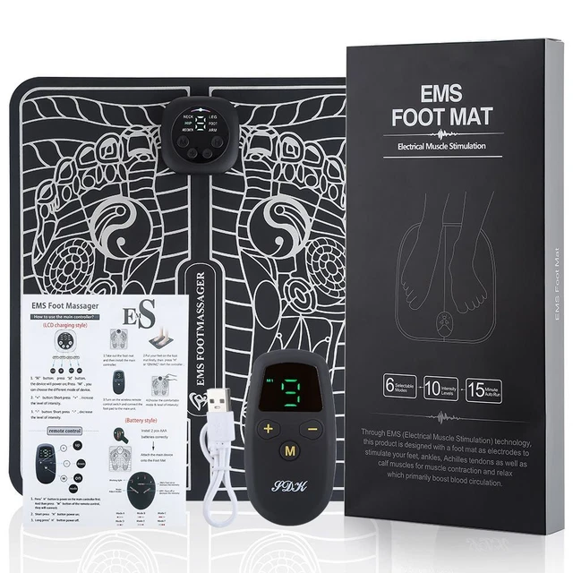 Kit eléctrico de circulación sanguínea estimulador muscular control remoto alfombra de masaje de pies