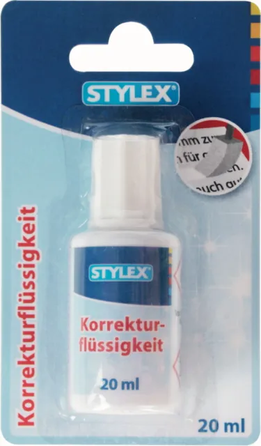 STYLEX Korrekturflüssigkeit 20 ml schnelltrocknend weiß