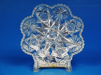 Low Bowl, American Brilliant Cut Glass. Attributed To J. Hoare. 9 1/2" D X 2" H