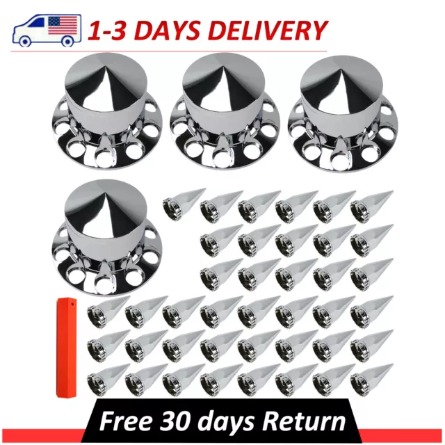 New Rear Axle Wheel Covers 33mm ABS Spike Screw-on Lug Nut Cover For Semi Truck