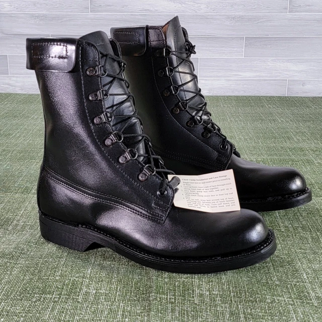 VINTAGE COVE SHOE Co Combat Military Boots 90's Black Leather Mens Sz 7