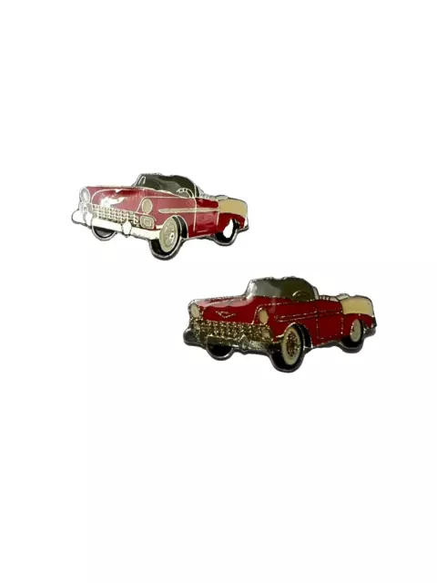Custom Made Cufflinks Vintage Cars 1956 Chevrolet Chevelle Chevy Coupe Red DIY