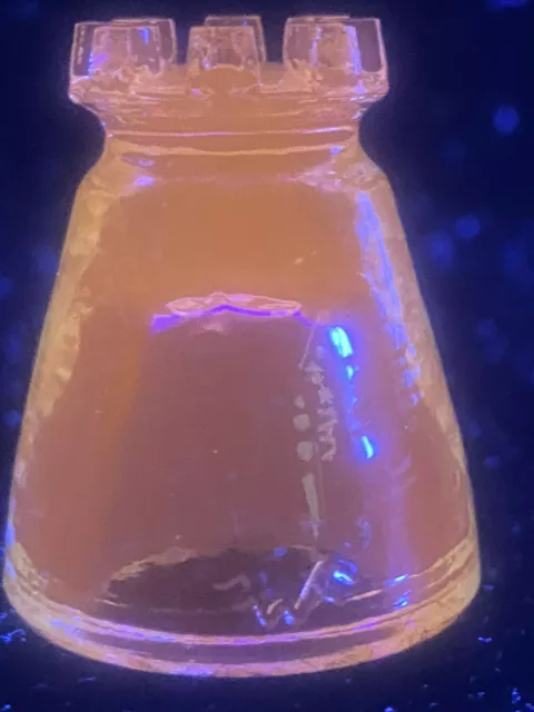 Blue Vaseline glass mini castle hemingray insulator uranium miniature magnesium 