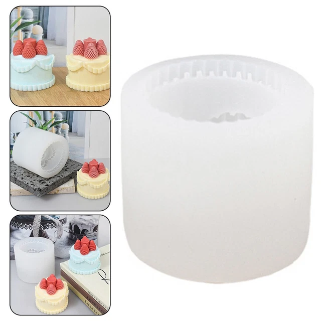 Stampo in silicone a forma di torta di fragole robusto per artigianato candela p