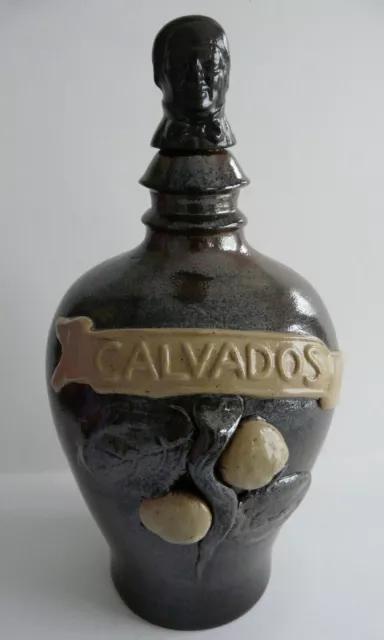 Vintage Calvados Keramik Steingut Flasche Krug (leer)