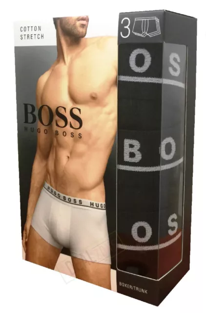 3 X HUGO BOSS Men's Cotton Stretch Boxer Short Trunk  Underwear New