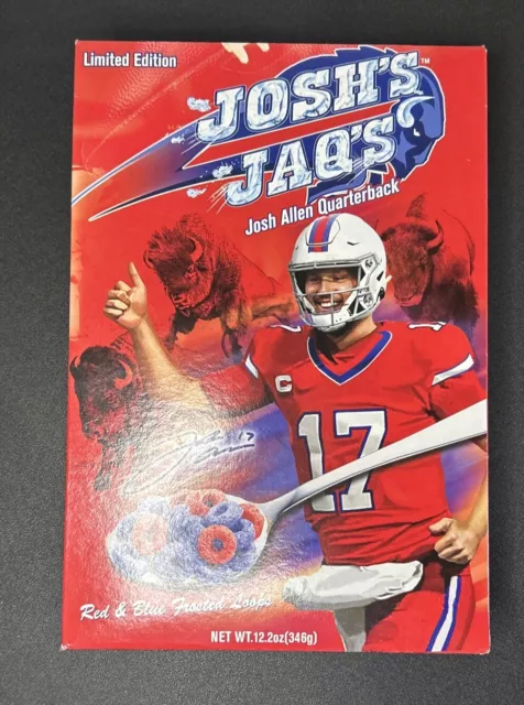 Josh's Jaqs Cereal 2022 Limited Edition Red Box Unopened Box Josh Allen Bills