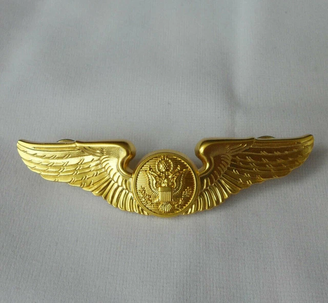 WWII WW2 U.S. Army Air Forces Aircrew Badge Pin Wings Golden EUR 15,65 ...