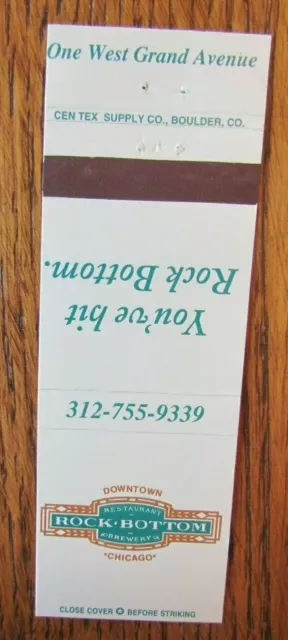 Rock Bottom Brewery Brew Pub Matchbook Matchcover (Chicago, Illinois) -E1