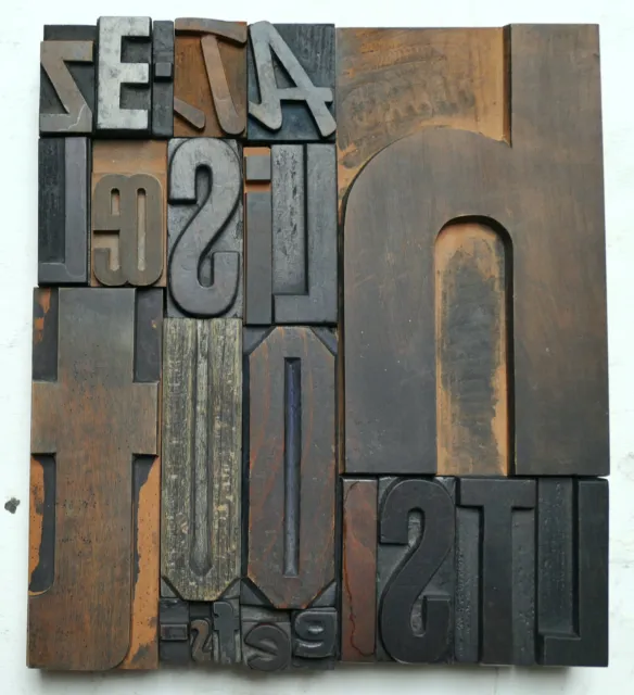Holzbuchstaben Lettern Vintage Industrie Holzlettern Stempel Drucken letterpress