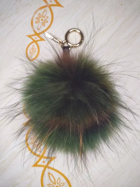 Fendi Accessories pom pom Bag Charm keychain fur puff Red green purple Plum 3