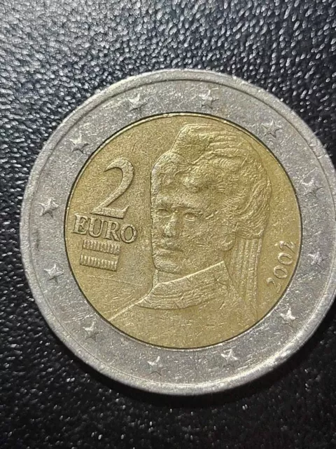 Pièce de 2 euros  Autriche 2002 Bertha Von Suttner  ( RARE)