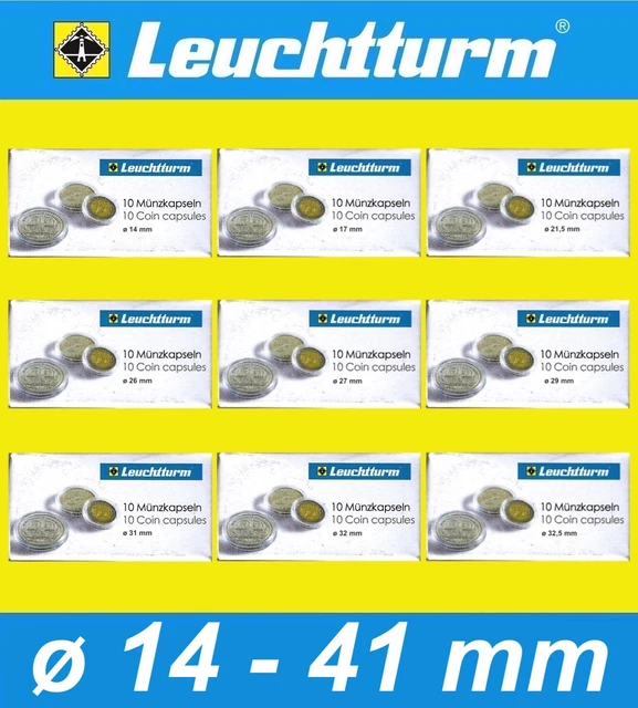 Leuchtturm Münzkapseln – 10er Pack, Klare Aufbewahrung Für Gold, Silber & Euro-Münzen, 29 Mm, Kratzfest & Sicher
