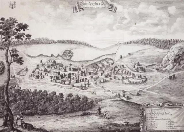 GÜNTERSBERGE (HARZGERODE) - Ansicht - Beckmann - Kupferstich 1710