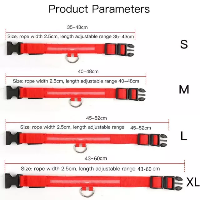 Collar para caminar de nailon cuello para perro seguridad para mascotas USB recargable iluminación LED 3