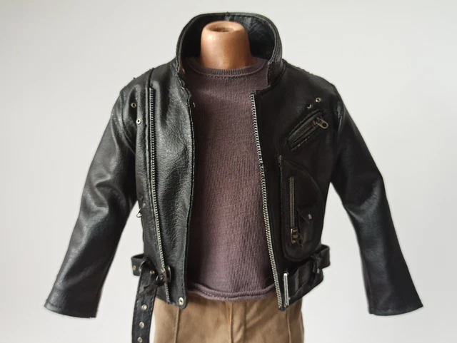 Terminator 1/6 Scale T-800 Black Leather Jacket for Hot Toys Schwarzenegger