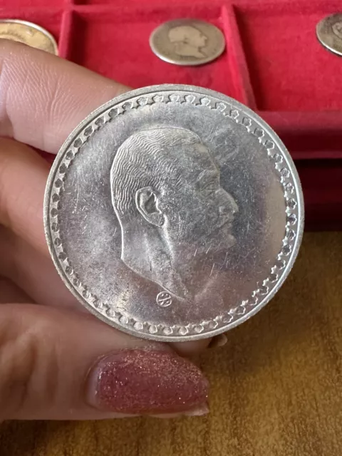 Coin Egypt 1 Pound 1970 Nasser 25 Gr Silver 720...