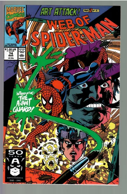 Web of Spider-Man #74 1991 VF+ Art Attack Part 2 of 4 (Marvel)