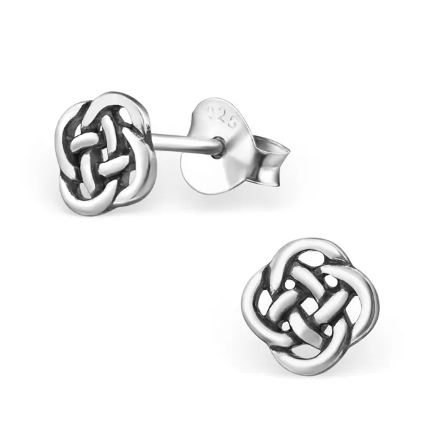 925 Sterling Silver Celtic Knot Stud Earrings (Design 2)