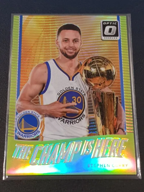 2017-18 STEPHEN CURRY /175 The Champ Is Here LIME GREEN PRIZM Donruss OPTIC #5