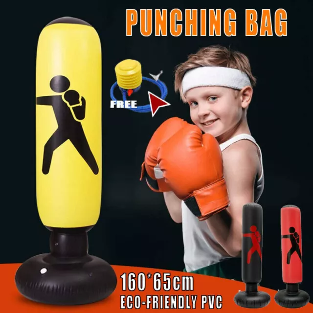 1.6m Kids Adult Inflatable Boxing Punching Bag Kick Training Tumbler Sandbag AU