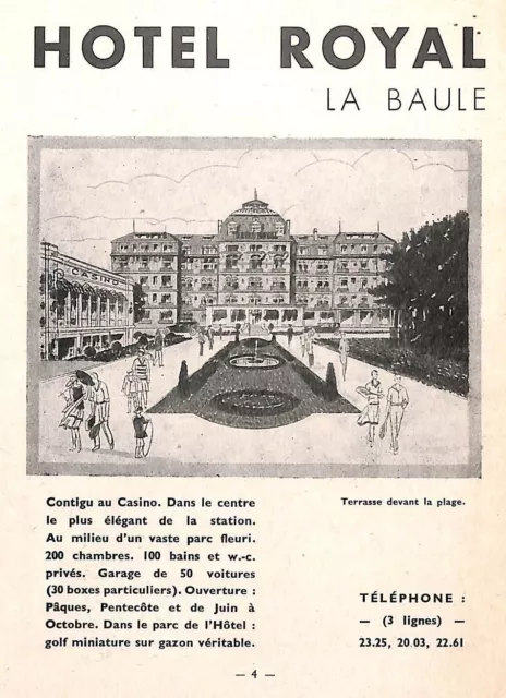 La Baule (44) " Hotel Royal  / L' Hermitage Hotel " Publicite 1931 ?