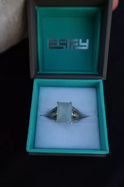 EFFY 925 Sterling silver & 18K Gold Chalcedony Stone Size 7