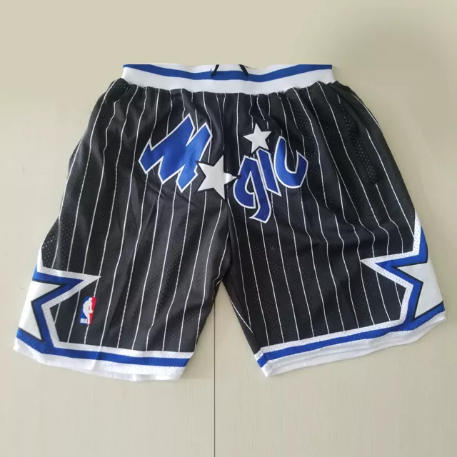 Rétro Orlando Magic Basketball Shorts pantalon cousu blanc Noir bleu 3