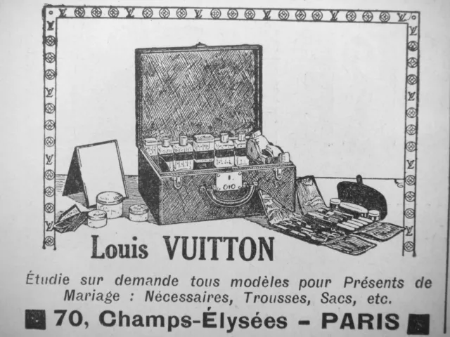 1922 Louis Vuitton Press Advertisement Travel Kit Toilet Lining