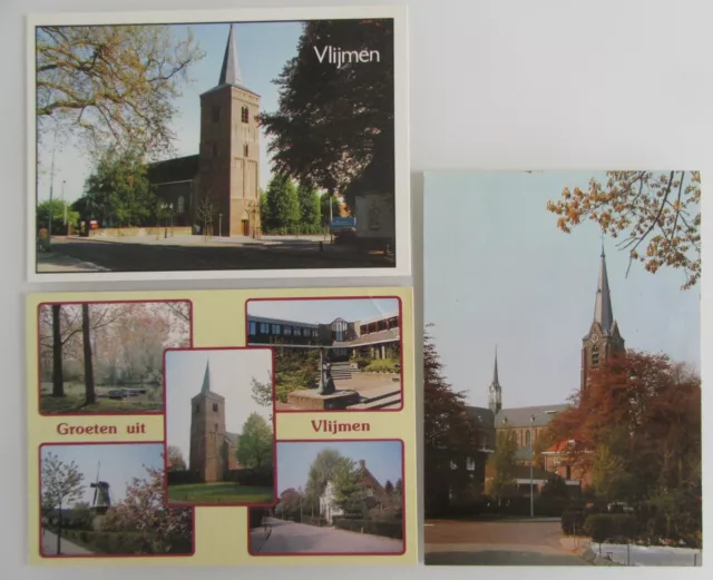 Groeten uit VLIJMEN Holland Niederlande Lot Postkarten 3x color Ansichtskarte