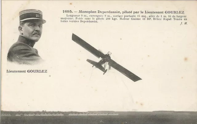 CPA - Monoplan Deperdussin Piloté par le Lieutnant Gourlez