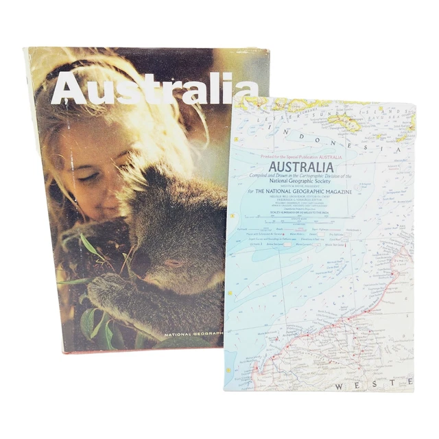 VINTAGE NATIONAL GEOGRAPHIC AUSTRALIA 1968 Cloth Hardcover DJ Book with