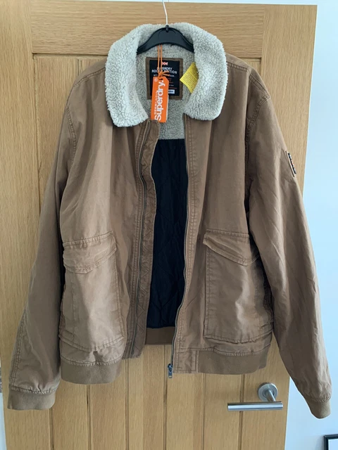 Superdry Rookie Winter Aviator Bomber Jacket Men’s Rusty Gold BNWT - Size XXXL